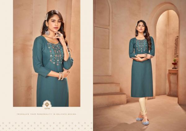 Kalaroop Lily Vol 23 Rayon Fancy Embroidery Kurti Collection